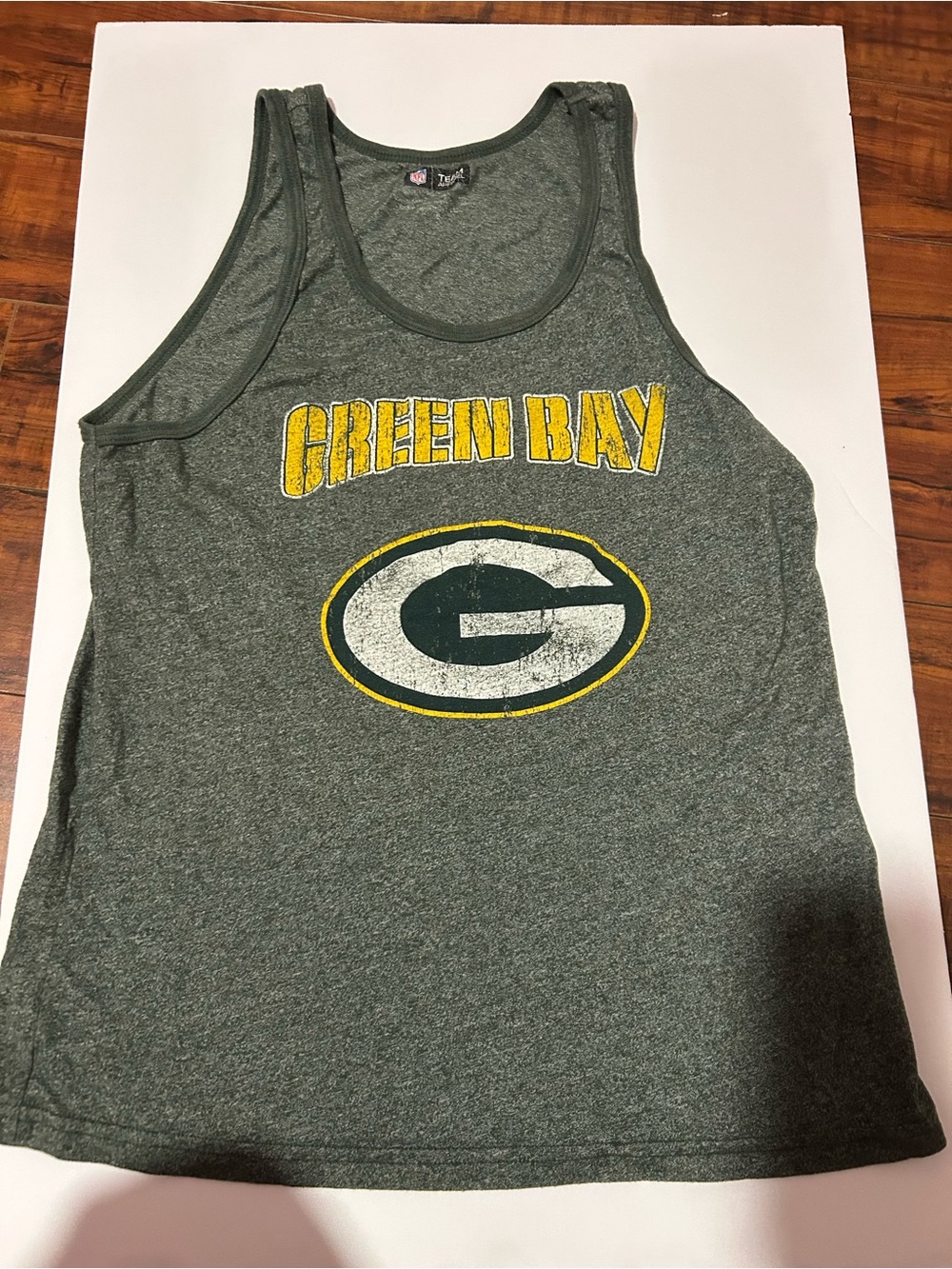 NFL Green Bay Gray Tank Top with Yellow Logo